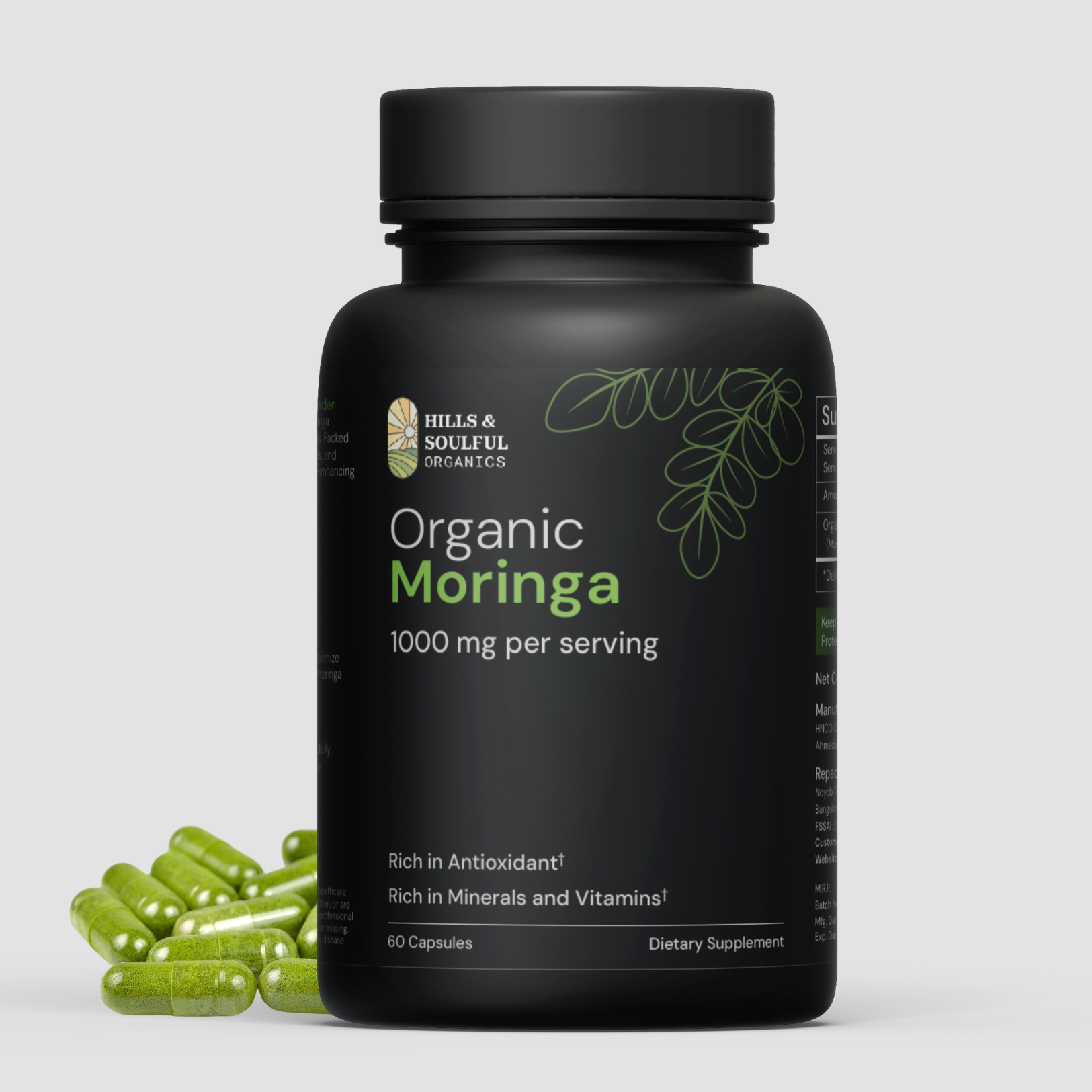 Organic Moringa Powder Capsules